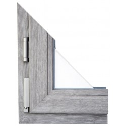 Finestra PVC Rehau, 1 anta, 600 x 1100 colore LEGNO NON STANDARD, completa di vetro 331-14-4 BE piu Argon, ferramenta antiefrazione, microventilazione di serie