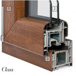 Finestra PVC Rehau, 1 anta, 700 x 1400 colore ROVERE GOLD, completa di vetro 331-14-4 BE piu Argon, ferramenta antiefrazione, microventilazione di serie