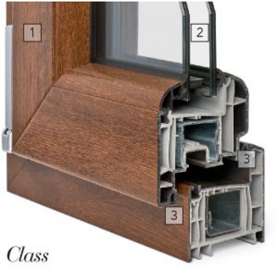 Finestra PVC Rehau, 1 anta, 800 x 1200 colore ROVERE GOLD, completa di vetro 331-14-4 BE piu Argon, ferramenta antiefrazione, microventilazione di serie