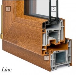 Finestra PVC Rehau, 1 anta, 700 x 1400 colore ROVERE GOLD, completa di vetro 331-14-4 BE piu Argon, ferramenta antiefrazione, microventilazione di serie