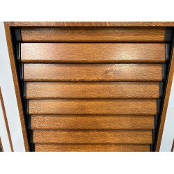 Persiana alluminio effeto legno golden oak, telaio a zeta su 3 lati, lamele regolabili 700 x 1300