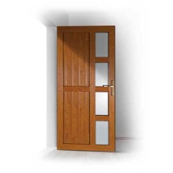 Portoncino PVC Rehau, modello MILANO, colore golden pak, noce, 900 x 2100, completa, pronta per montaggio