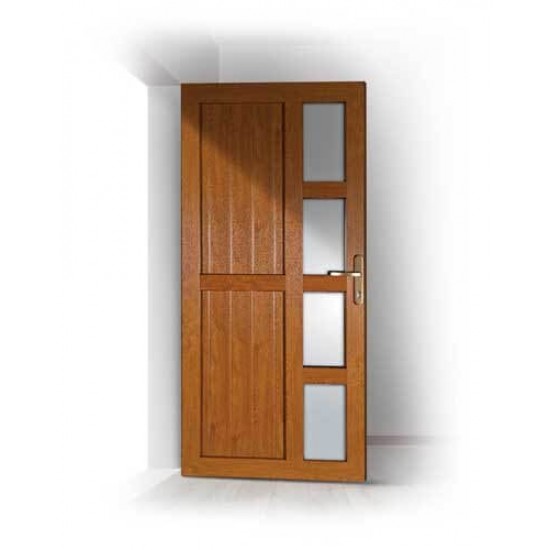 Portoncino PVC Rehau, modello MILANO, colore golden pak, noce, 900 x 2100, completa, pronta per montaggio