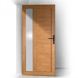 Portoncino PVC Rehau, modello ROMA, colore quercia dorata, noce 900 x 2100, completa, pronta per montaggio, MODELLO COLORE