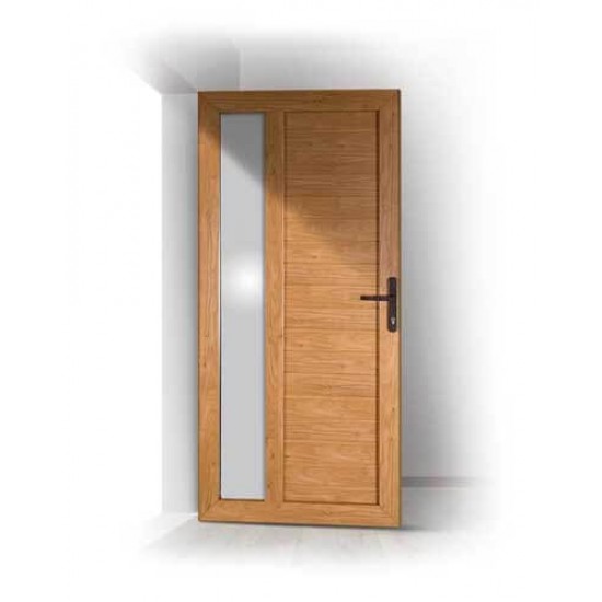 Portoncino PVC Rehau, modello ROMA, colore quercia dorata, noce 900 x 2100, completa, pronta per montaggio, MODELLO COLORE