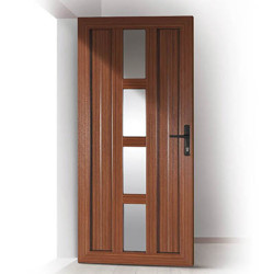 Portoncino PVC Rehau, modello TORINO, colore golden pak, noce, 900 x 2100, completa, pronta per montaggio