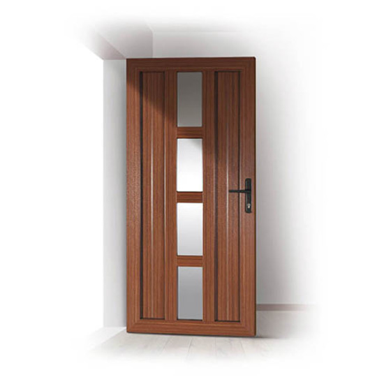 Portoncino PVC Rehau, modello TORINO, colore golden pak, noce, 900 x 2100, completa, pronta per montaggio