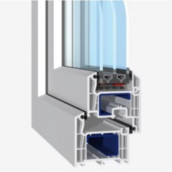 Finestra PVC Salamander 73, 1 anta, 600 x 1100 colore bianco, completa di vetro 331-14-4 BE piu Argon, ferramenta antiefrazione, microventilazione di serie
