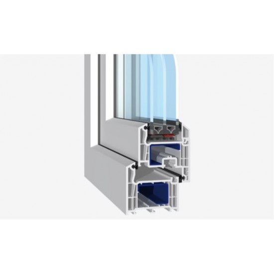 Finestra PVC Salamander 73, 1 anta, 600 x 1100 colore bianco, completa di vetro 331-14-4 BE piu Argon, ferramenta antiefrazione, microventilazione di serie